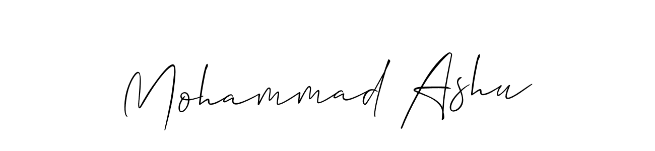 How to make Mohammad Ashu name signature. Use Allison_Script style for creating short signs online. This is the latest handwritten sign. Mohammad Ashu signature style 2 images and pictures png