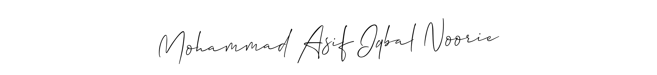 The best way (Allison_Script) to make a short signature is to pick only two or three words in your name. The name Mohammad Asif Iqbal Noorie include a total of six letters. For converting this name. Mohammad Asif Iqbal Noorie signature style 2 images and pictures png