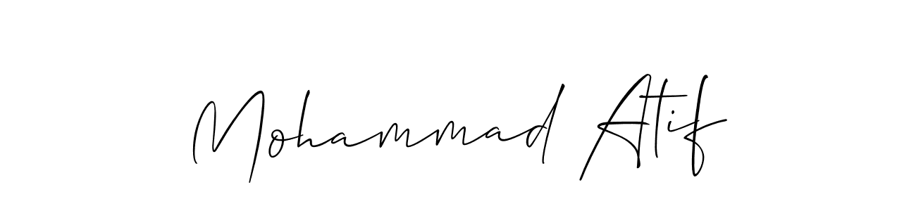 Make a beautiful signature design for name Mohammad Atif. With this signature (Allison_Script) style, you can create a handwritten signature for free. Mohammad Atif signature style 2 images and pictures png