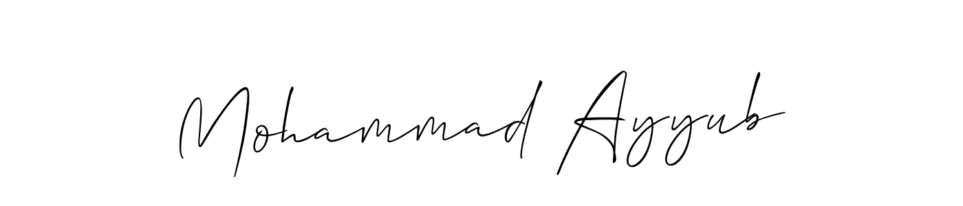 You should practise on your own different ways (Allison_Script) to write your name (Mohammad Ayyub) in signature. don't let someone else do it for you. Mohammad Ayyub signature style 2 images and pictures png