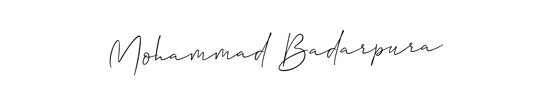 It looks lik you need a new signature style for name Mohammad Badarpura. Design unique handwritten (Allison_Script) signature with our free signature maker in just a few clicks. Mohammad Badarpura signature style 2 images and pictures png
