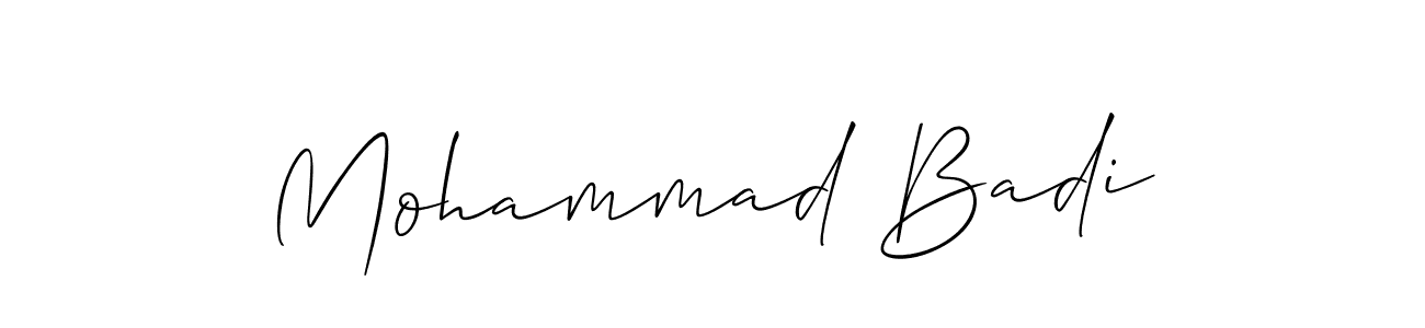Make a beautiful signature design for name Mohammad Badi. With this signature (Allison_Script) style, you can create a handwritten signature for free. Mohammad Badi signature style 2 images and pictures png