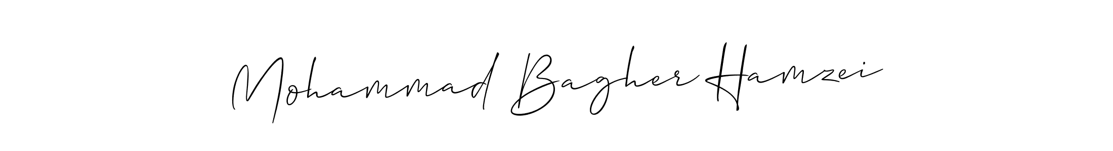 if you are searching for the best signature style for your name Mohammad Bagher Hamzei. so please give up your signature search. here we have designed multiple signature styles  using Allison_Script. Mohammad Bagher Hamzei signature style 2 images and pictures png