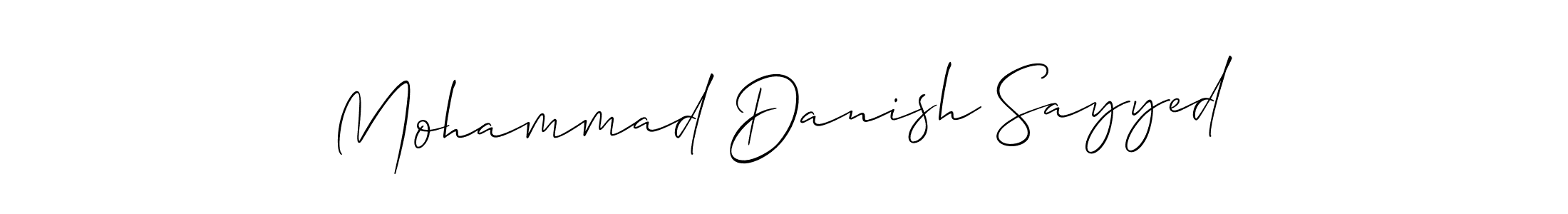 Make a short Mohammad Danish Sayyed signature style. Manage your documents anywhere anytime using Allison_Script. Create and add eSignatures, submit forms, share and send files easily. Mohammad Danish Sayyed signature style 2 images and pictures png