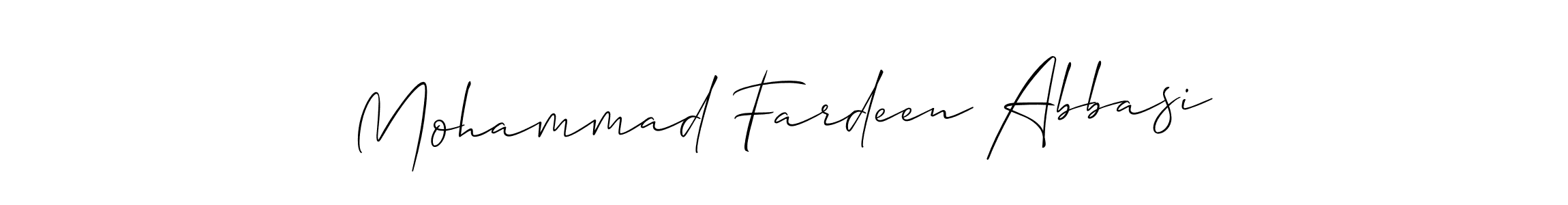 The best way (Allison_Script) to make a short signature is to pick only two or three words in your name. The name Mohammad Fardeen Abbasi include a total of six letters. For converting this name. Mohammad Fardeen Abbasi signature style 2 images and pictures png