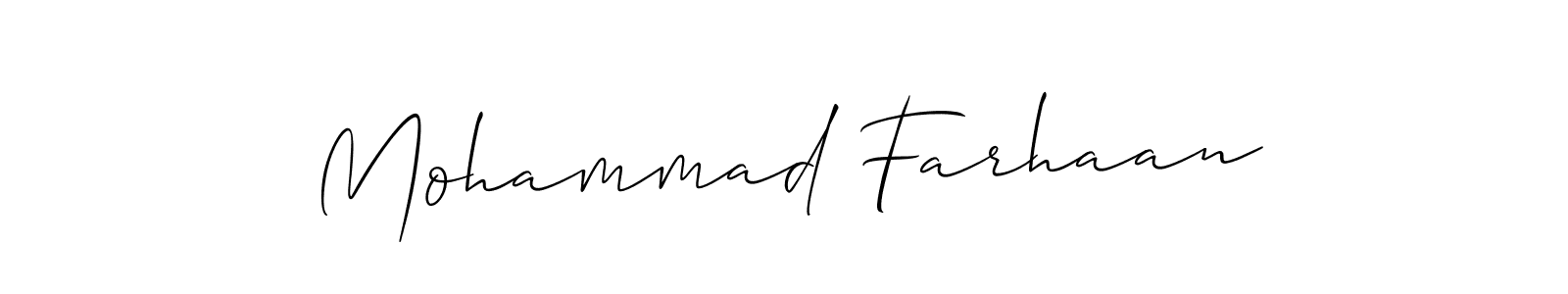 Use a signature maker to create a handwritten signature online. With this signature software, you can design (Allison_Script) your own signature for name Mohammad Farhaan. Mohammad Farhaan signature style 2 images and pictures png