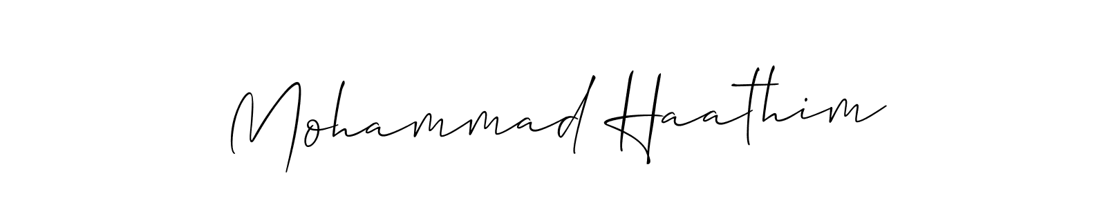 Create a beautiful signature design for name Mohammad Haathim. With this signature (Allison_Script) fonts, you can make a handwritten signature for free. Mohammad Haathim signature style 2 images and pictures png