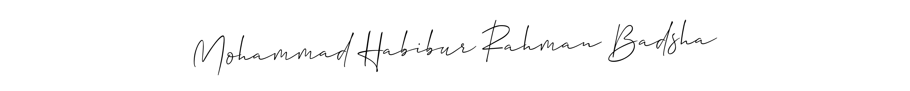 Create a beautiful signature design for name Mohammad Habibur Rahman Badsha. With this signature (Allison_Script) fonts, you can make a handwritten signature for free. Mohammad Habibur Rahman Badsha signature style 2 images and pictures png