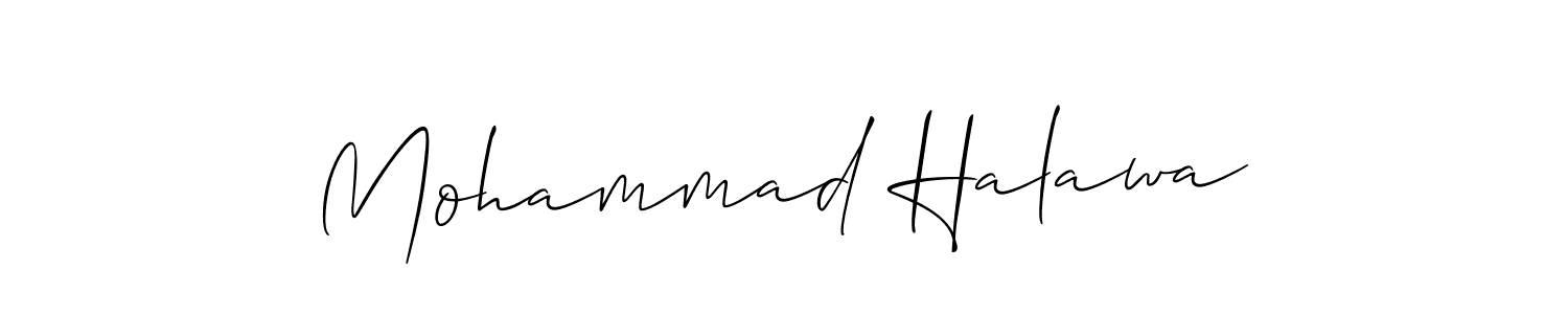 Create a beautiful signature design for name Mohammad Halawa. With this signature (Allison_Script) fonts, you can make a handwritten signature for free. Mohammad Halawa signature style 2 images and pictures png