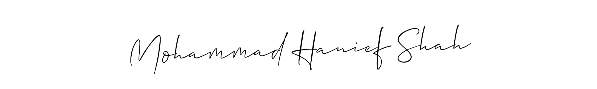 Make a short Mohammad Hanief Shah signature style. Manage your documents anywhere anytime using Allison_Script. Create and add eSignatures, submit forms, share and send files easily. Mohammad Hanief Shah signature style 2 images and pictures png