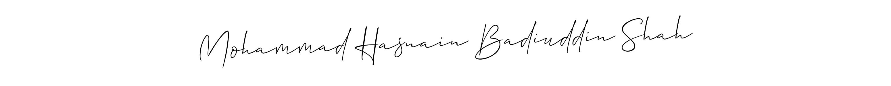 Also we have Mohammad Hasnain Badiuddin Shah name is the best signature style. Create professional handwritten signature collection using Allison_Script autograph style. Mohammad Hasnain Badiuddin Shah signature style 2 images and pictures png