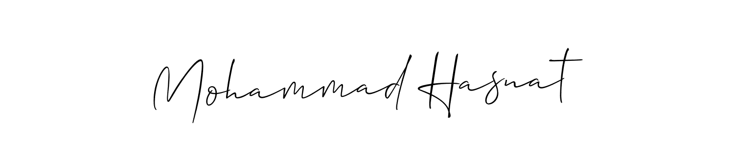 You should practise on your own different ways (Allison_Script) to write your name (Mohammad Hasnat) in signature. don't let someone else do it for you. Mohammad Hasnat signature style 2 images and pictures png