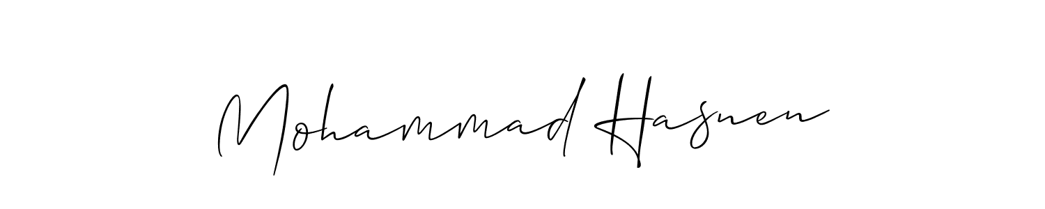 How to make Mohammad Hasnen signature? Allison_Script is a professional autograph style. Create handwritten signature for Mohammad Hasnen name. Mohammad Hasnen signature style 2 images and pictures png