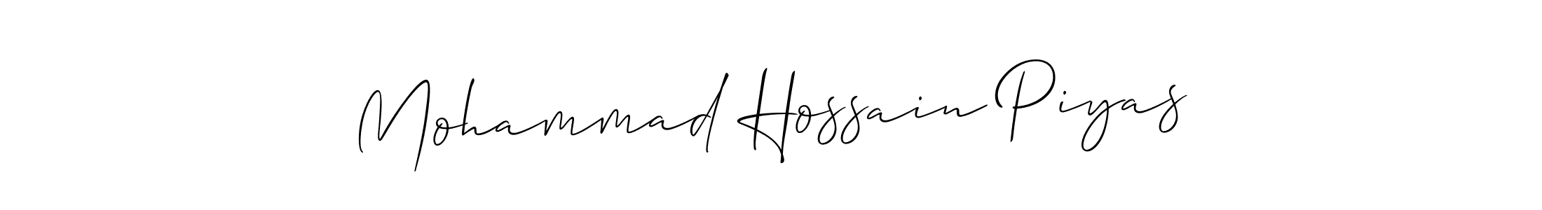 Use a signature maker to create a handwritten signature online. With this signature software, you can design (Allison_Script) your own signature for name Mohammad Hossain Piyas. Mohammad Hossain Piyas signature style 2 images and pictures png