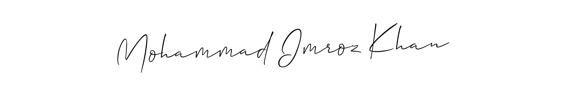 Similarly Allison_Script is the best handwritten signature design. Signature creator online .You can use it as an online autograph creator for name Mohammad Imroz Khan. Mohammad Imroz Khan signature style 2 images and pictures png