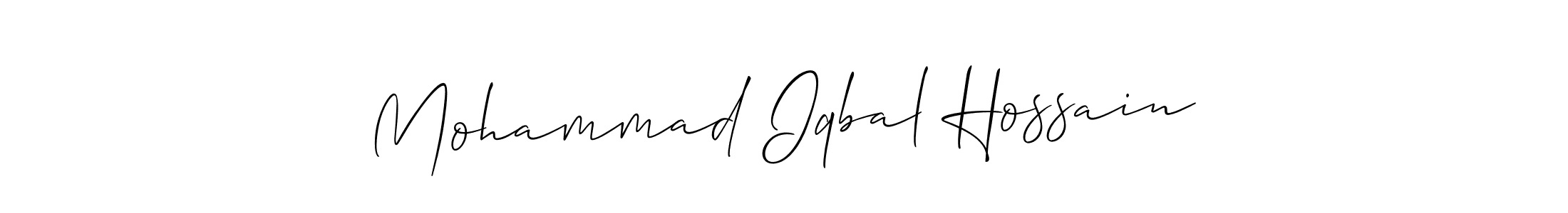 Use a signature maker to create a handwritten signature online. With this signature software, you can design (Allison_Script) your own signature for name Mohammad Iqbal Hossain. Mohammad Iqbal Hossain signature style 2 images and pictures png