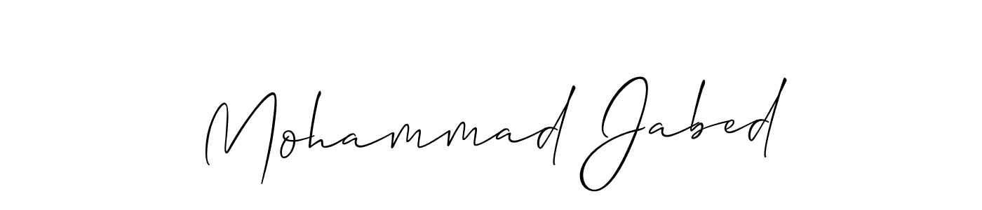 How to make Mohammad Jabed name signature. Use Allison_Script style for creating short signs online. This is the latest handwritten sign. Mohammad Jabed signature style 2 images and pictures png