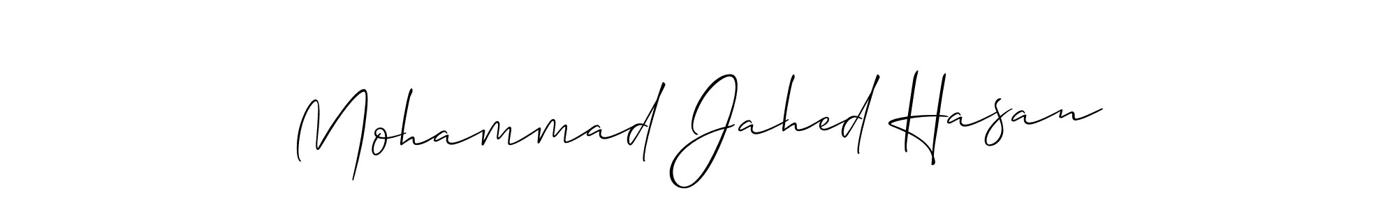 Allison_Script is a professional signature style that is perfect for those who want to add a touch of class to their signature. It is also a great choice for those who want to make their signature more unique. Get Mohammad Jahed Hasan name to fancy signature for free. Mohammad Jahed Hasan signature style 2 images and pictures png