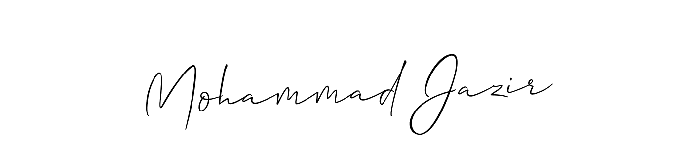 Allison_Script is a professional signature style that is perfect for those who want to add a touch of class to their signature. It is also a great choice for those who want to make their signature more unique. Get Mohammad Jazir name to fancy signature for free. Mohammad Jazir signature style 2 images and pictures png