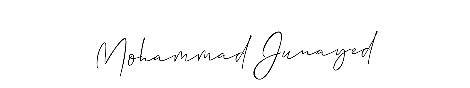The best way (Allison_Script) to make a short signature is to pick only two or three words in your name. The name Mohammad Junayed include a total of six letters. For converting this name. Mohammad Junayed signature style 2 images and pictures png