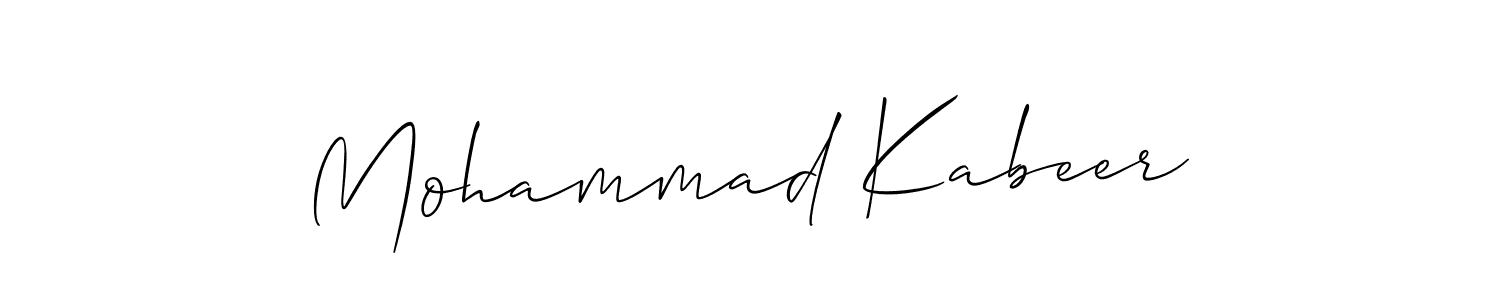 Use a signature maker to create a handwritten signature online. With this signature software, you can design (Allison_Script) your own signature for name Mohammad Kabeer. Mohammad Kabeer signature style 2 images and pictures png