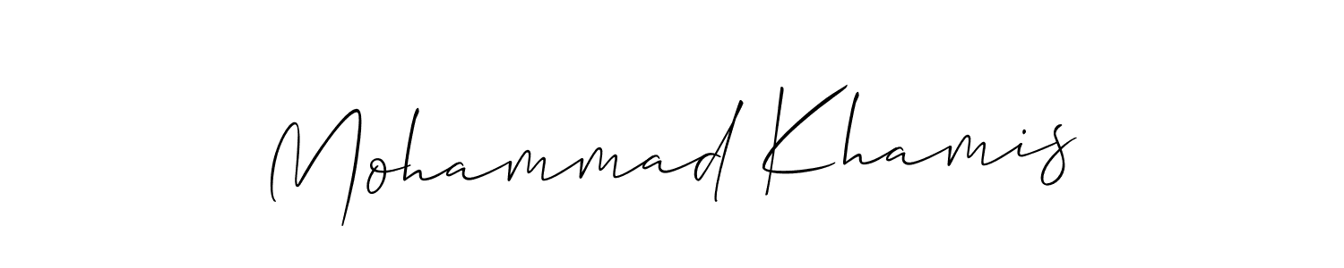 Use a signature maker to create a handwritten signature online. With this signature software, you can design (Allison_Script) your own signature for name Mohammad Khamis. Mohammad Khamis signature style 2 images and pictures png