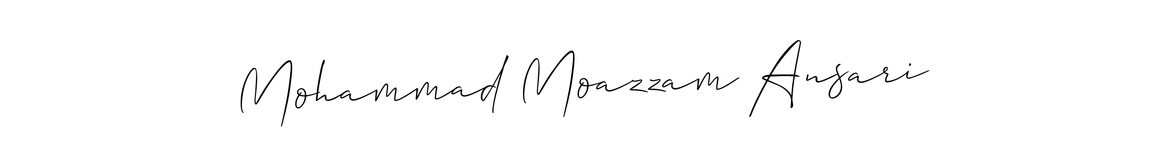 You should practise on your own different ways (Allison_Script) to write your name (Mohammad Moazzam Ansari) in signature. don't let someone else do it for you. Mohammad Moazzam Ansari signature style 2 images and pictures png