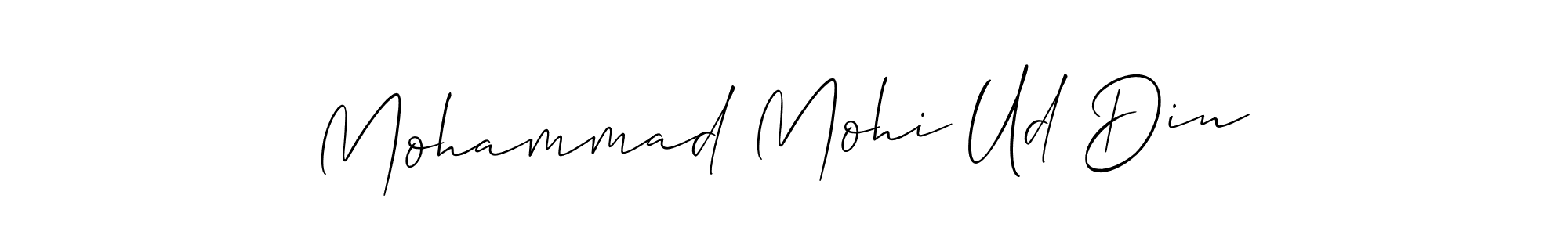 if you are searching for the best signature style for your name Mohammad Mohi Ud Din. so please give up your signature search. here we have designed multiple signature styles  using Allison_Script. Mohammad Mohi Ud Din signature style 2 images and pictures png