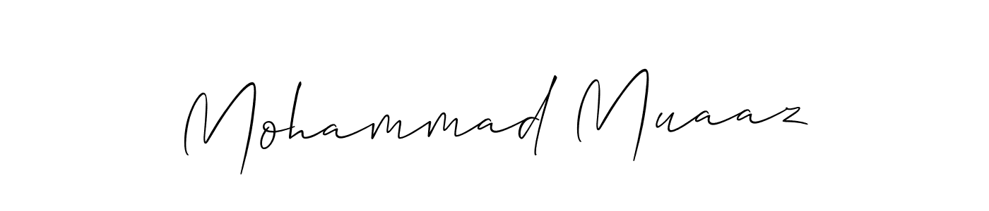 It looks lik you need a new signature style for name Mohammad Muaaz. Design unique handwritten (Allison_Script) signature with our free signature maker in just a few clicks. Mohammad Muaaz signature style 2 images and pictures png