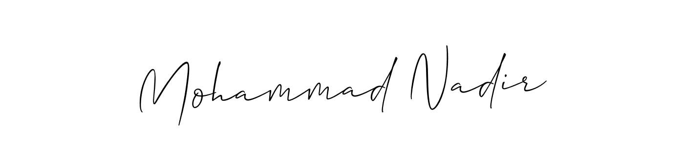 Create a beautiful signature design for name Mohammad Nadir. With this signature (Allison_Script) fonts, you can make a handwritten signature for free. Mohammad Nadir signature style 2 images and pictures png