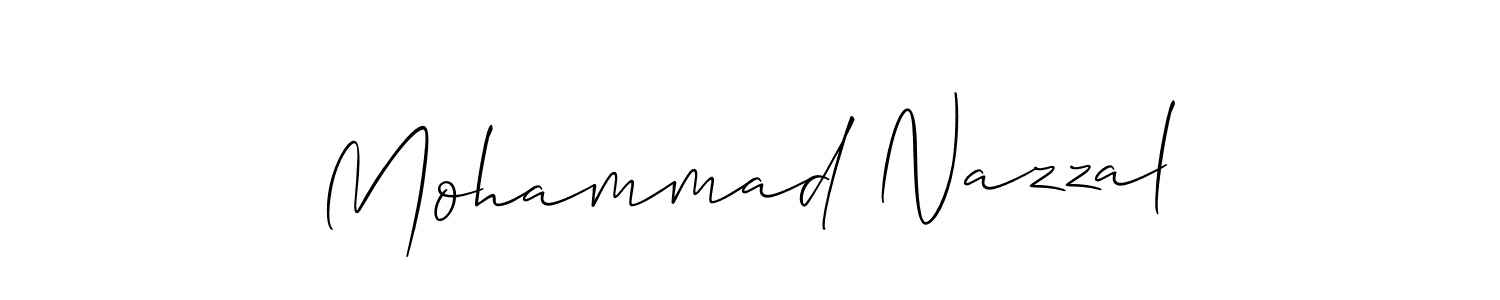 This is the best signature style for the Mohammad Nazzal name. Also you like these signature font (Allison_Script). Mix name signature. Mohammad Nazzal signature style 2 images and pictures png