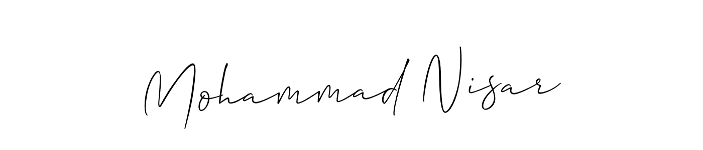 Mohammad Nisar stylish signature style. Best Handwritten Sign (Allison_Script) for my name. Handwritten Signature Collection Ideas for my name Mohammad Nisar. Mohammad Nisar signature style 2 images and pictures png