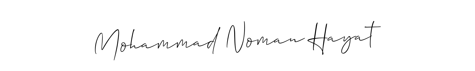 Mohammad Noman Hayat stylish signature style. Best Handwritten Sign (Allison_Script) for my name. Handwritten Signature Collection Ideas for my name Mohammad Noman Hayat. Mohammad Noman Hayat signature style 2 images and pictures png