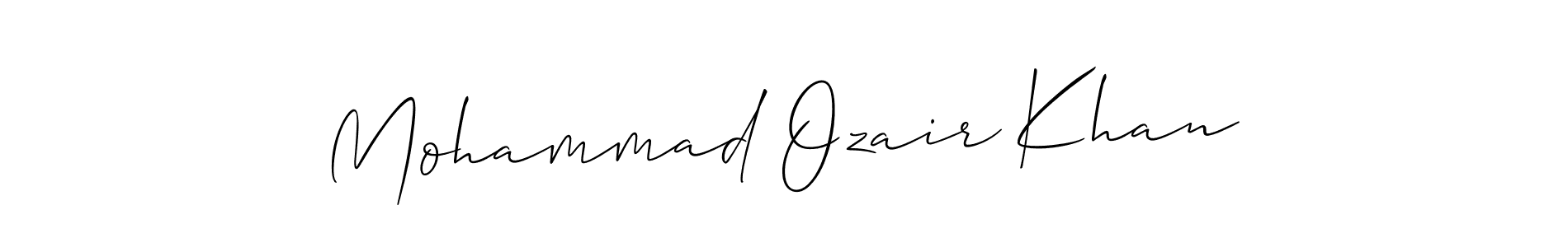 The best way (Allison_Script) to make a short signature is to pick only two or three words in your name. The name Mohammad Ozair Khan include a total of six letters. For converting this name. Mohammad Ozair Khan signature style 2 images and pictures png