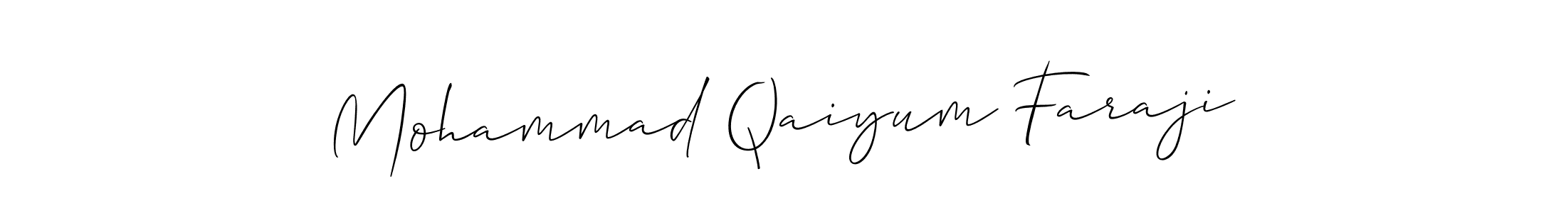 Also You can easily find your signature by using the search form. We will create Mohammad Qaiyum Faraji name handwritten signature images for you free of cost using Allison_Script sign style. Mohammad Qaiyum Faraji signature style 2 images and pictures png