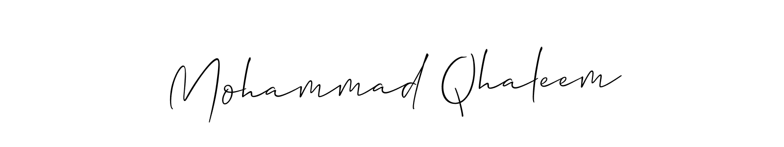 How to make Mohammad Qhaleem name signature. Use Allison_Script style for creating short signs online. This is the latest handwritten sign. Mohammad Qhaleem signature style 2 images and pictures png