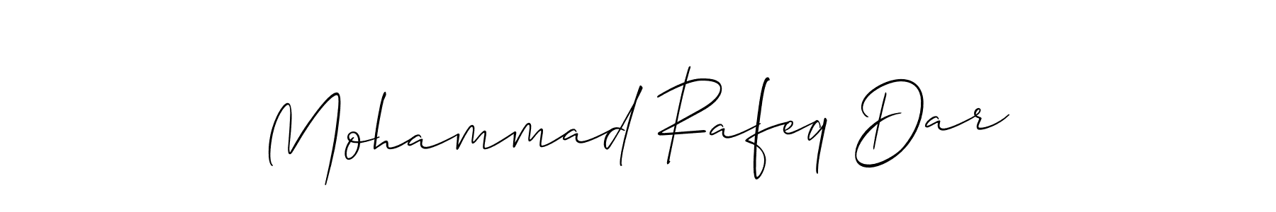 The best way (Allison_Script) to make a short signature is to pick only two or three words in your name. The name Mohammad Rafeq Dar include a total of six letters. For converting this name. Mohammad Rafeq Dar signature style 2 images and pictures png