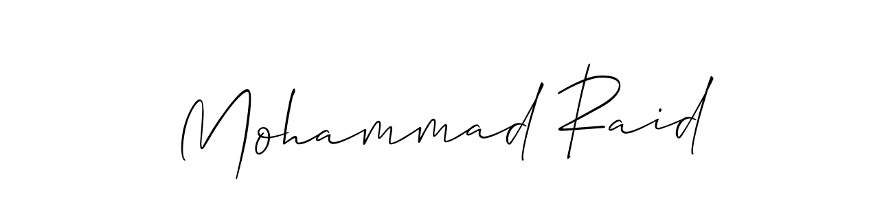 Use a signature maker to create a handwritten signature online. With this signature software, you can design (Allison_Script) your own signature for name Mohammad Raid. Mohammad Raid signature style 2 images and pictures png