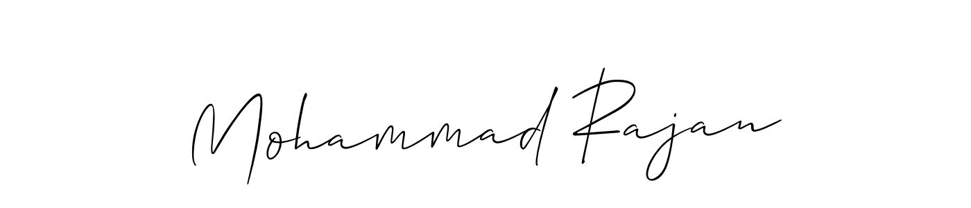 The best way (Allison_Script) to make a short signature is to pick only two or three words in your name. The name Mohammad Rajan include a total of six letters. For converting this name. Mohammad Rajan signature style 2 images and pictures png