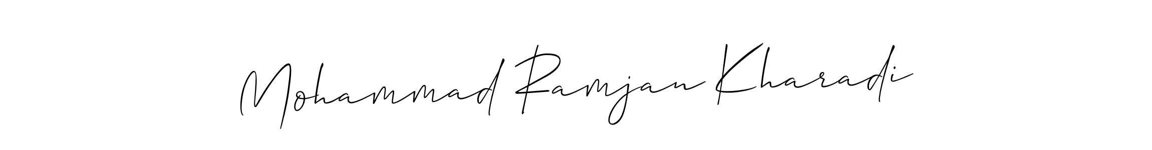 Also You can easily find your signature by using the search form. We will create Mohammad Ramjan Kharadi name handwritten signature images for you free of cost using Allison_Script sign style. Mohammad Ramjan Kharadi signature style 2 images and pictures png