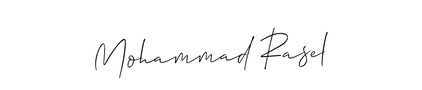 How to make Mohammad Rasel name signature. Use Allison_Script style for creating short signs online. This is the latest handwritten sign. Mohammad Rasel signature style 2 images and pictures png