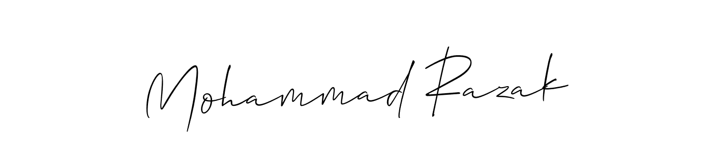 The best way (Allison_Script) to make a short signature is to pick only two or three words in your name. The name Mohammad Razak include a total of six letters. For converting this name. Mohammad Razak signature style 2 images and pictures png