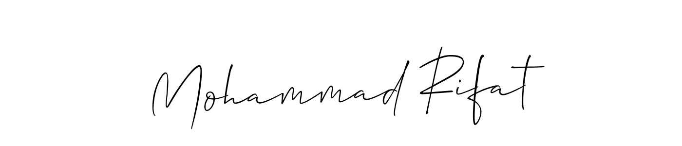 Also we have Mohammad Rifat name is the best signature style. Create professional handwritten signature collection using Allison_Script autograph style. Mohammad Rifat signature style 2 images and pictures png