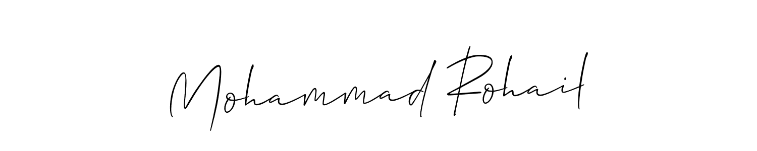 This is the best signature style for the Mohammad Rohail name. Also you like these signature font (Allison_Script). Mix name signature. Mohammad Rohail signature style 2 images and pictures png