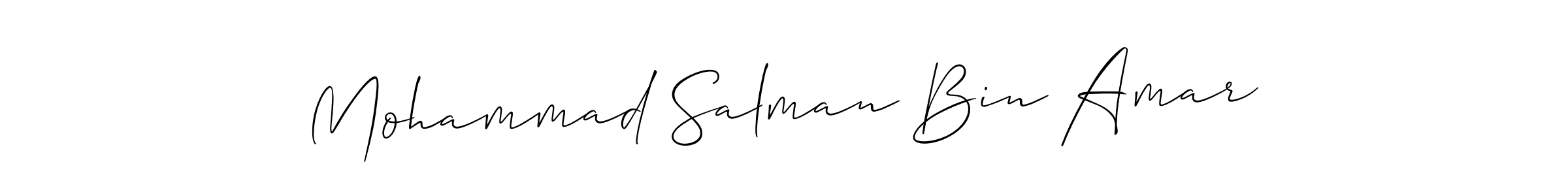 Make a beautiful signature design for name Mohammad Salman Bin Amar. With this signature (Allison_Script) style, you can create a handwritten signature for free. Mohammad Salman Bin Amar signature style 2 images and pictures png