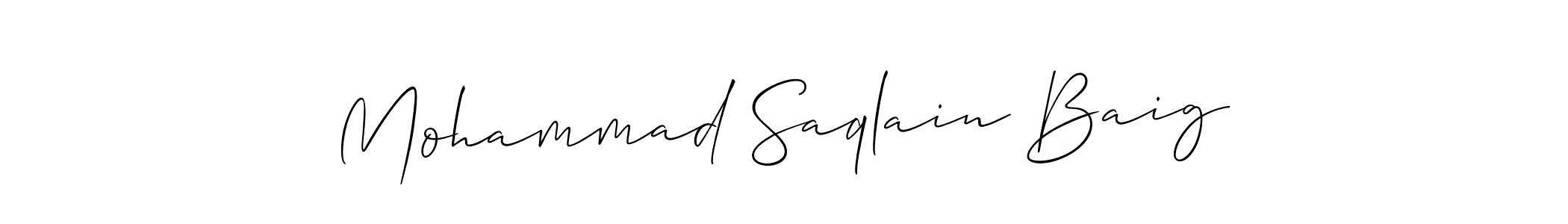 It looks lik you need a new signature style for name Mohammad Saqlain Baig. Design unique handwritten (Allison_Script) signature with our free signature maker in just a few clicks. Mohammad Saqlain Baig signature style 2 images and pictures png