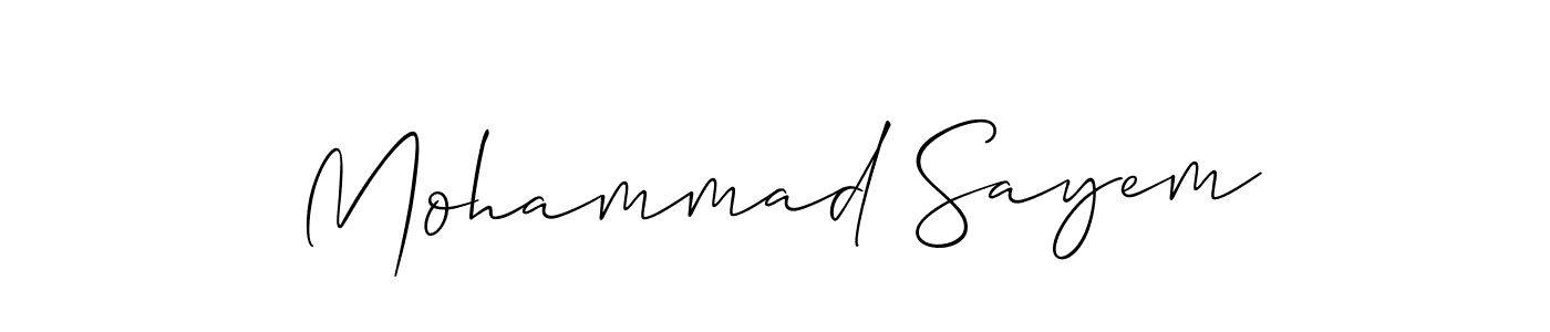 How to make Mohammad Sayem name signature. Use Allison_Script style for creating short signs online. This is the latest handwritten sign. Mohammad Sayem signature style 2 images and pictures png