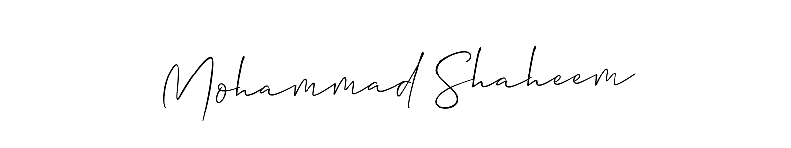 How to make Mohammad Shaheem name signature. Use Allison_Script style for creating short signs online. This is the latest handwritten sign. Mohammad Shaheem signature style 2 images and pictures png