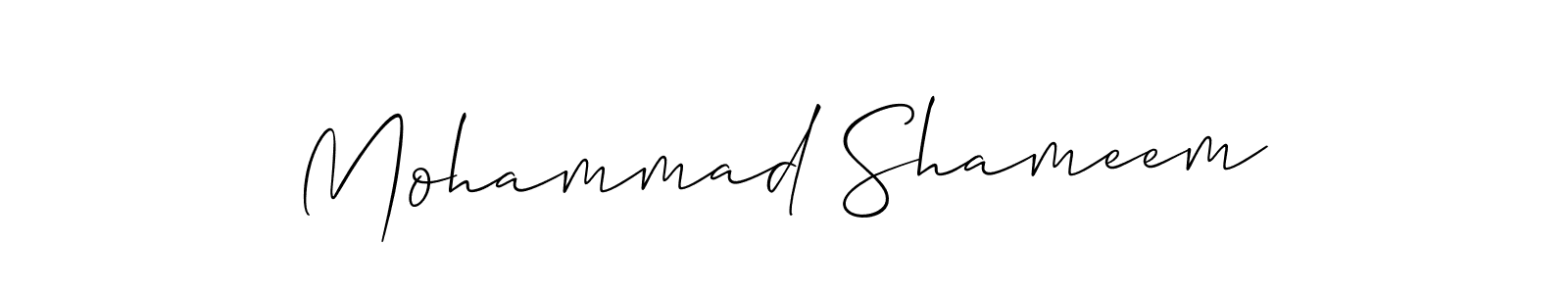 Make a short Mohammad Shameem signature style. Manage your documents anywhere anytime using Allison_Script. Create and add eSignatures, submit forms, share and send files easily. Mohammad Shameem signature style 2 images and pictures png