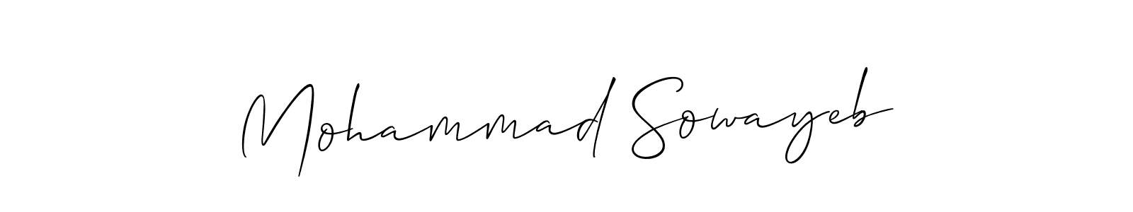 This is the best signature style for the Mohammad Sowayeb name. Also you like these signature font (Allison_Script). Mix name signature. Mohammad Sowayeb signature style 2 images and pictures png